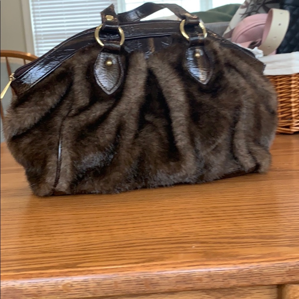 Faux fur handbag